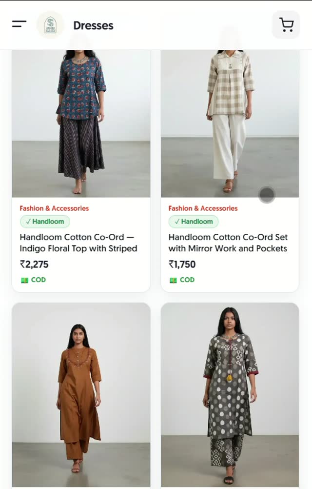 Handloom Cotton Co-Ord Sets with Mirror Work | Fashion | Vertex Weave