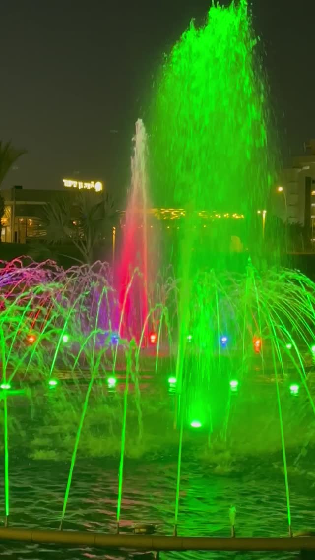 Vibrant Nighttime Fountain Light Display | Art | Guy Evgeni Levin