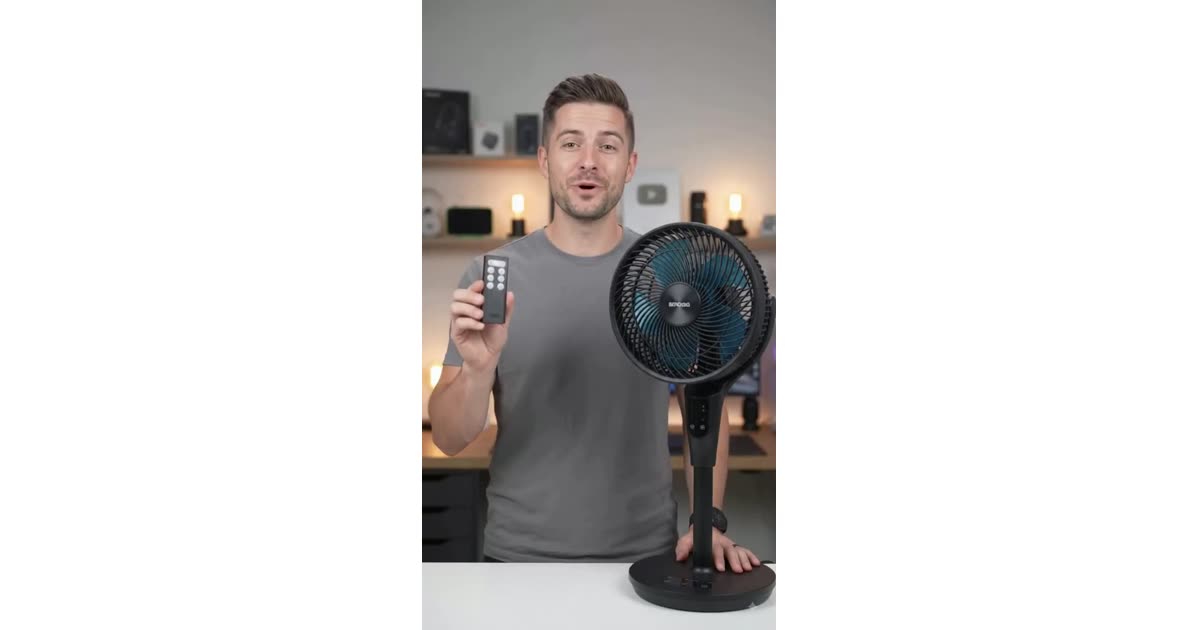 Reviewing This Smart Fan | Technology | Amazon.com: DREO Fan for Bedroom, 2026 Upgraded, 90ft Airflow, Quiet Fan, 90° Oscillating Standing Fan for Whole Room, DC Motor, 8+H Speeds, 3 Modes, 38-42'' Adjustable Height, 8H Timer, 105° Manual Vertical : Home & Kitchen