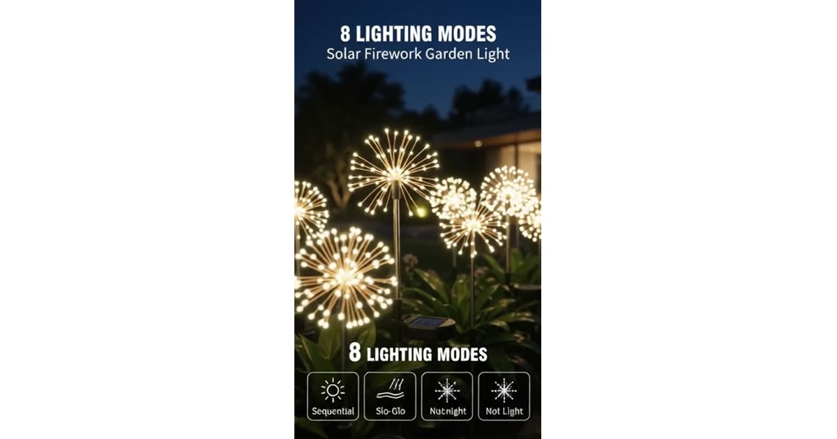 Solar Firework Garden Light with 8 Lighting Modes | Lifestyle | Ramel Canales