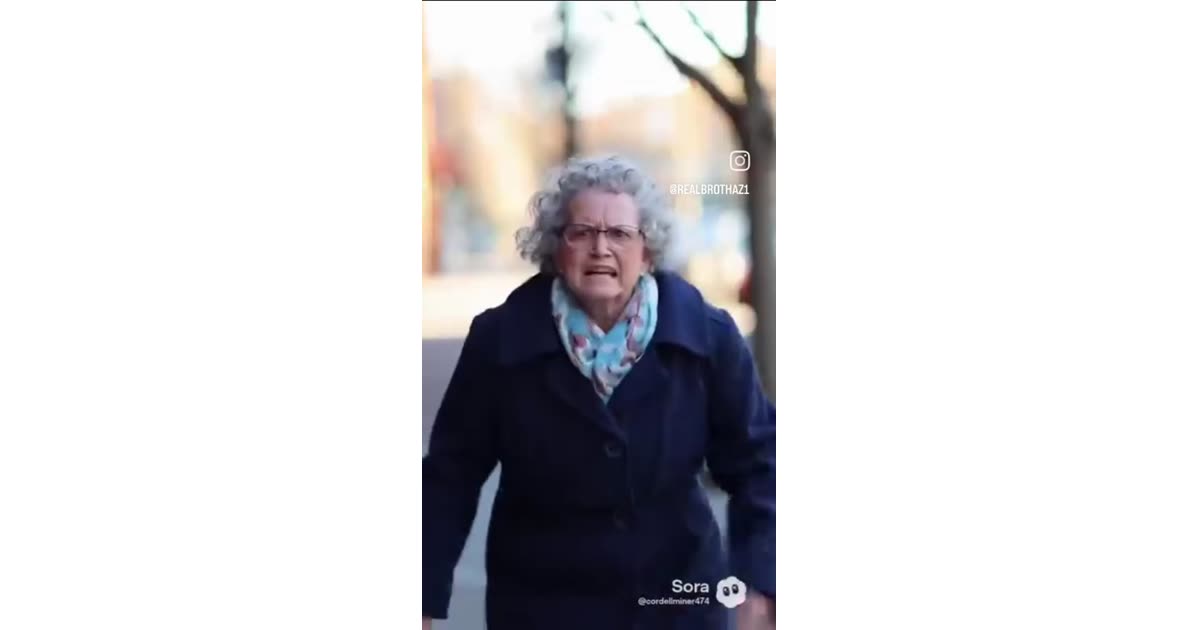 Jacking old lady purse prank