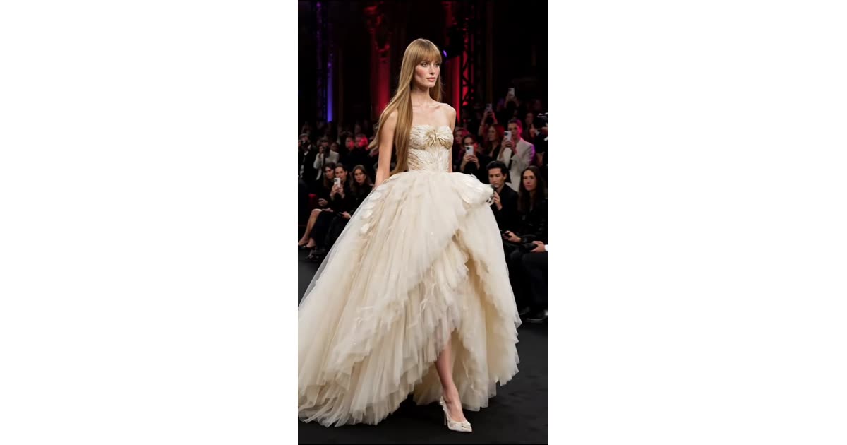 Elegant White Gown with Dramatic Hemline | Fashion | Baby Absint