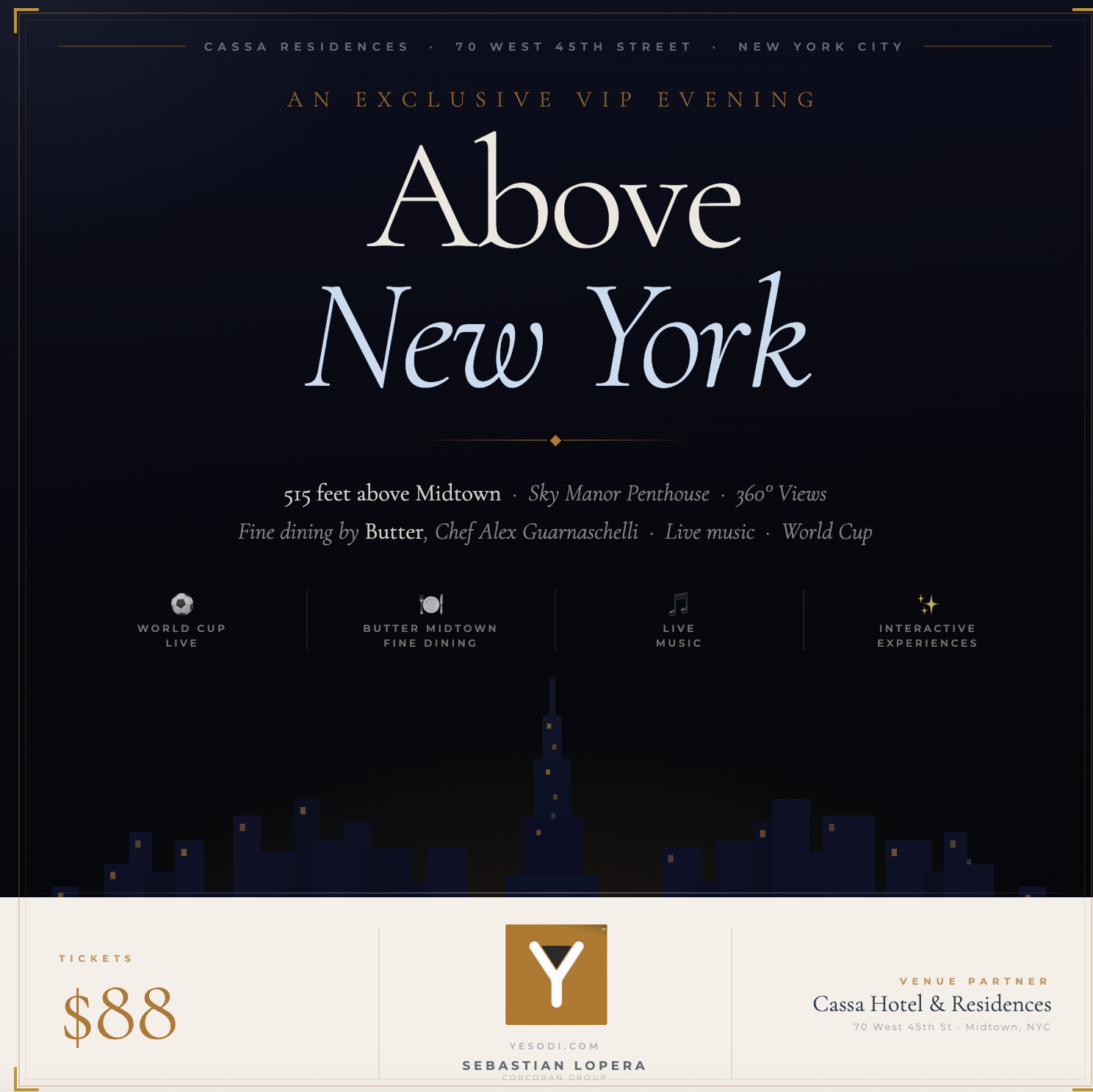 AN EXCLUSIVE VIP EVENING AT ONE OF NEW YORK CITY’S MOST IMPORTANT PRIVATE ADDRESSES