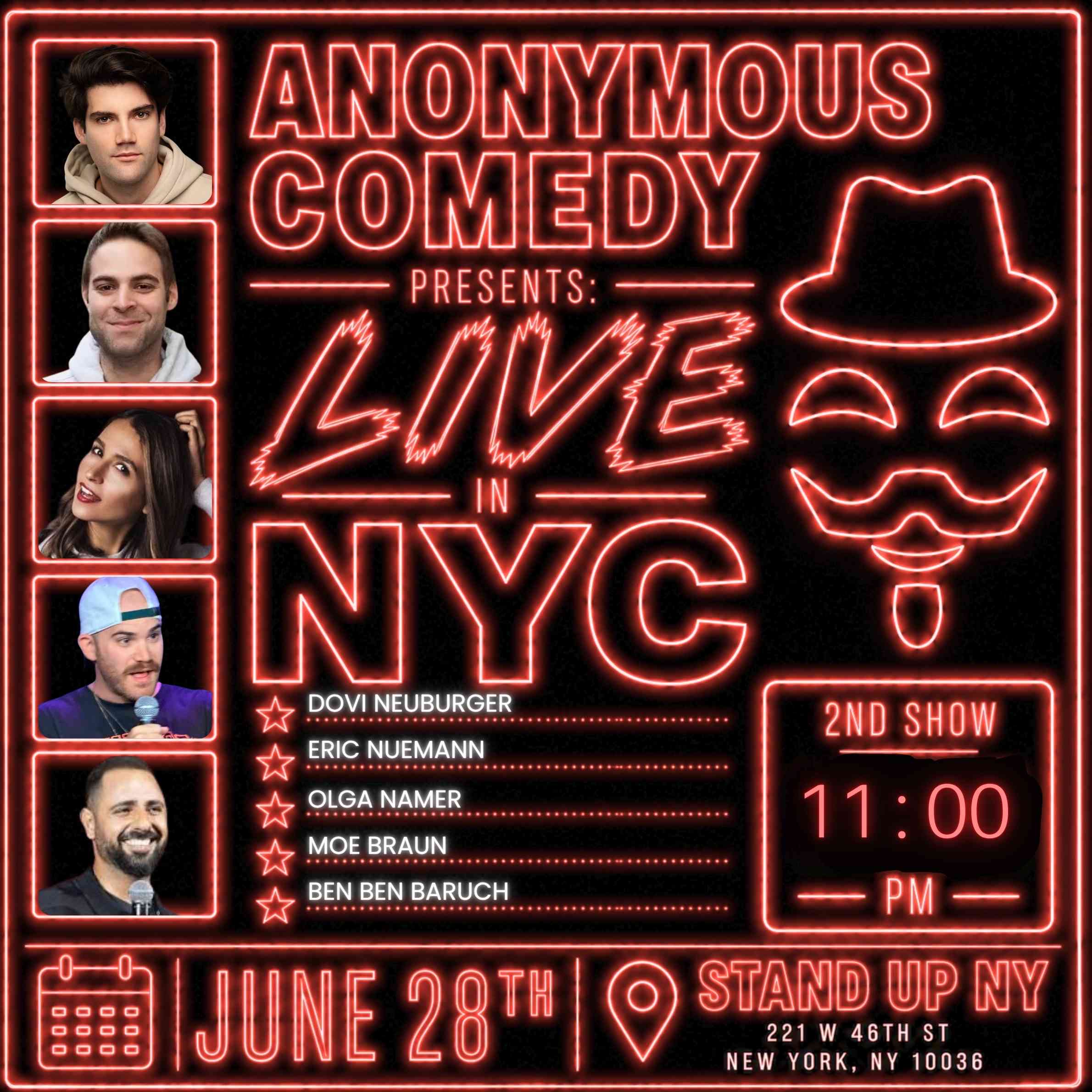 Anonymous Comedy presents an unforgettable live night in NYC featuring five tale — Yesodi Intelligence