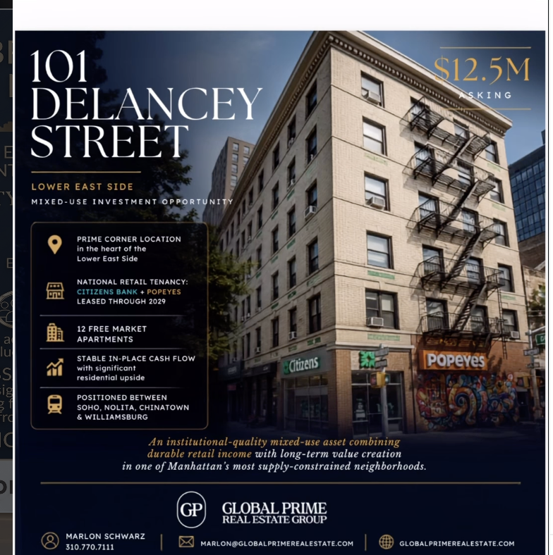 EXCLUSIVE INVESTMENT OPPORTUNITY — 101 DELANCEY STREET, MANHATTAN