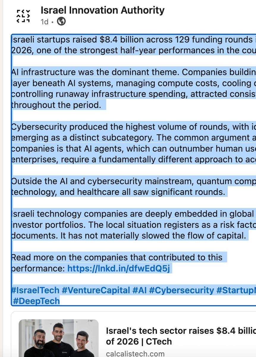 Israeli Tech Sector Raises $8.4B in 2026 | YESODI