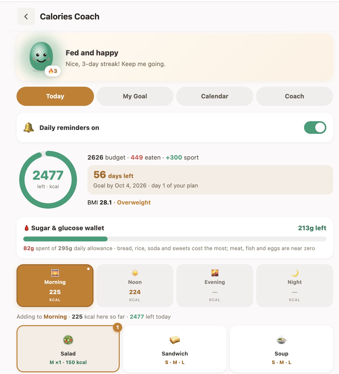 Calories Coach on Yesodi 