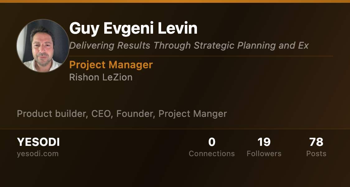 My Yesodi business card. Connect with me… | Guy Evgeni Levin on YESODI