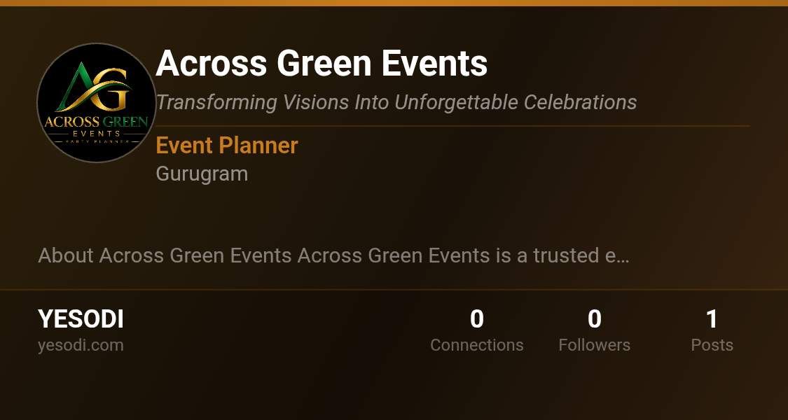 My Yesodi business card. Connect with me… | Across Green Events on YESODI