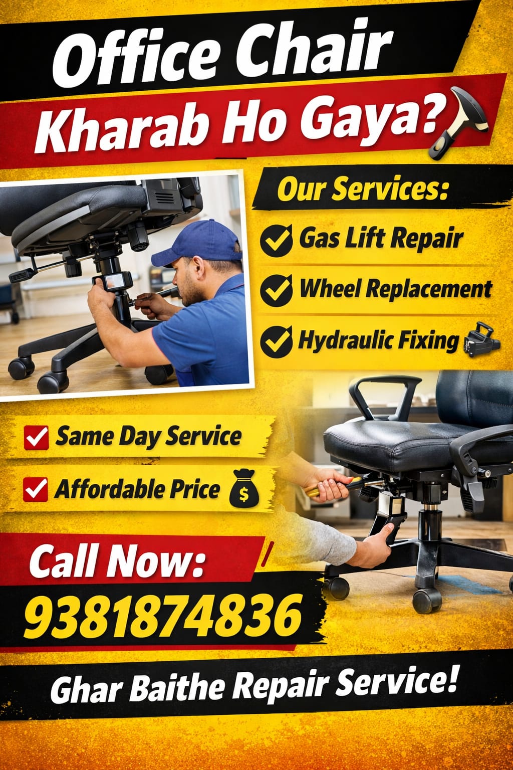 K G N office chairs repairing service work is now on Yesodi. | K G N Office Chairs Repairing Service Wo on YESODI