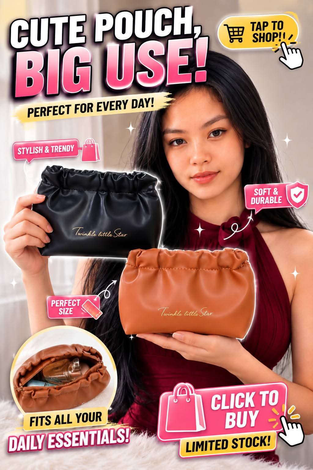 Cute Pouch Bag · PU Leather Makeup Bag Waterproof Portable… | Ms.Eve on YESODI