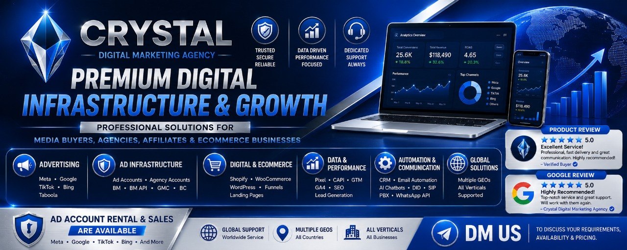 Crystal Digital Marketing Agency | Digital Marketing, Ad Infrastructure & E Commerce Solutions