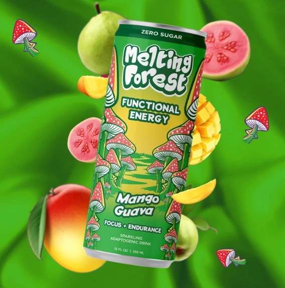 Melting Forest Mango Guava Energy Drink 12 Pack | Natural Tropical Energy Beverage | US