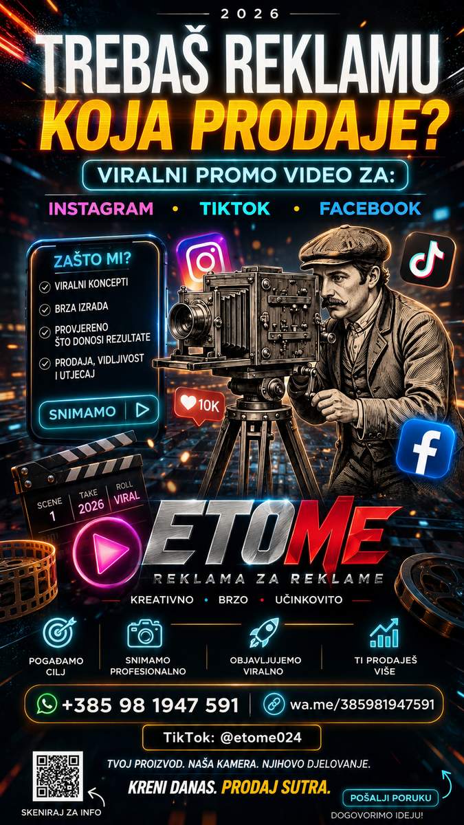 🎬 ONE PROMO VIDEO — $49

Need a professional video for your business?

EtoMe 24h creates short-form promotional videos designed for TikTok, Instagram Reels and social media advertising.

What you get:

✓ 1 professional vertical video
✓ Strong opening hook
✓ Professional editing
✓ Captions & on-screen text
✓ Music / sound design
✓ Ready-to-post format
✓ Fast delivery

💰 PRICE: $49

Perfect for:
Restaurants • Hotels • Apartments • Shops • Services • Creators • Small Businesses

📩 Send us your business details, photos or existing footage.

We turn your business into content people want to watch.

🚀 EtoMe 24h — Your business. Your content. Your next customers.