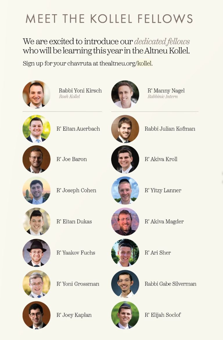 Altneu Kollel Fellows | YESODI