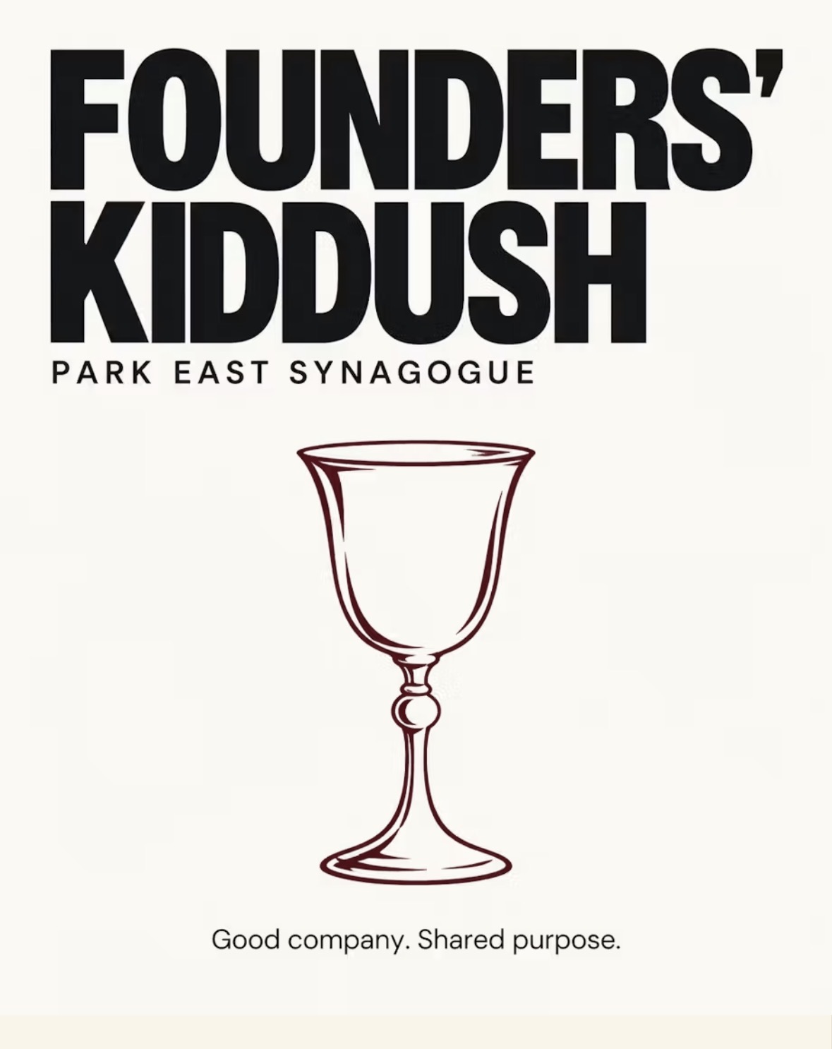 A community gathering at Park East Synagogue with people sharing a meal during a Kiddush celebration.