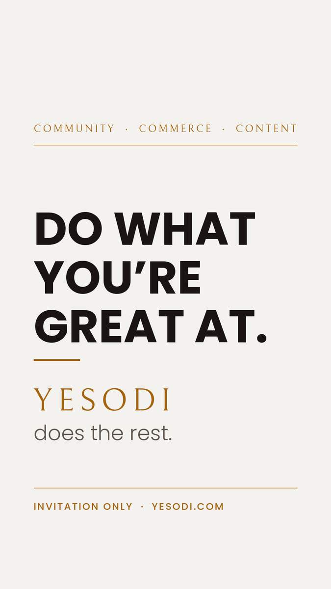 Yesodi empowers creators to focus on their craft while the… | William Lebovics on YESODI