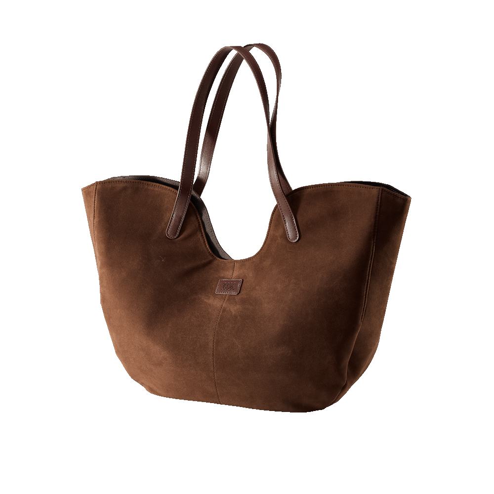 Brown Suede Tote Bag with Leather Handles | Fashion | Oriflame | YESODI