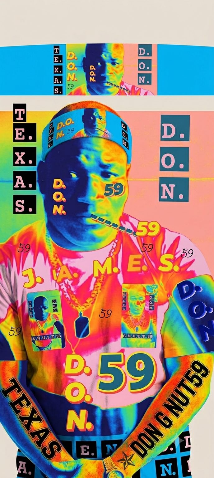 A pop art portrait featuring neon colors and bold typography celebrating individual expression and street culture.