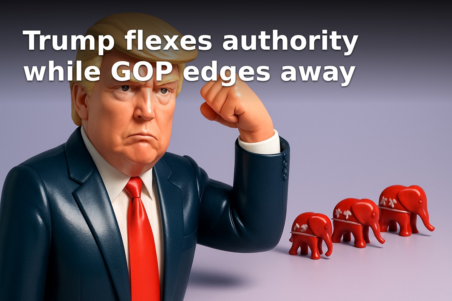 Trump flexes authority while GOP edges away