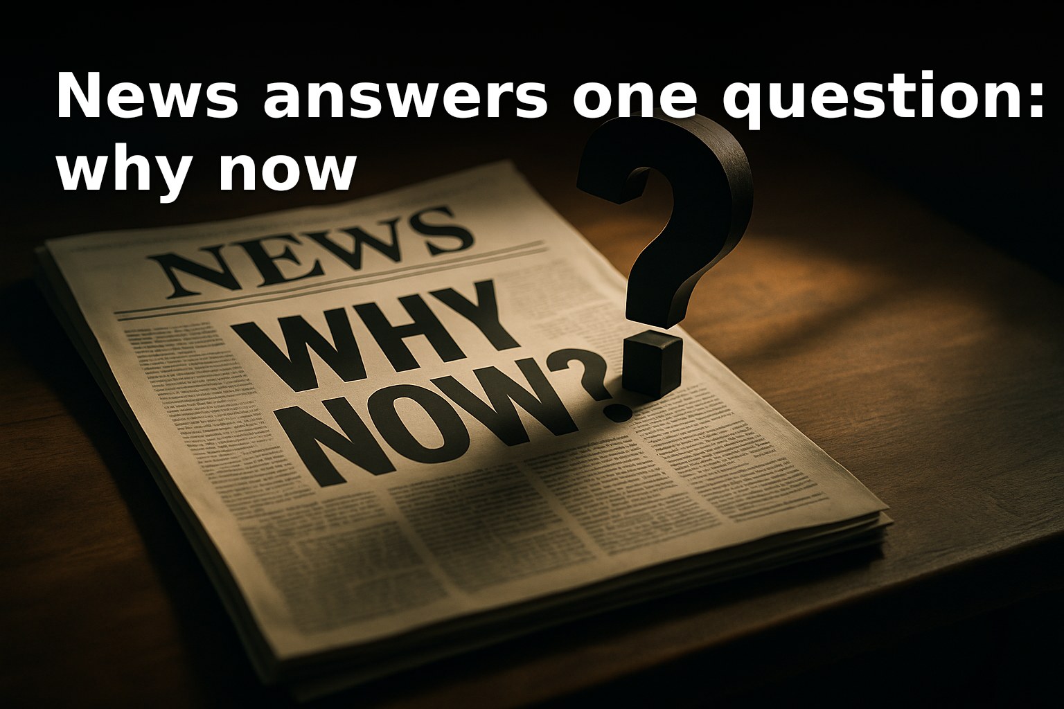 News answers one question: why now