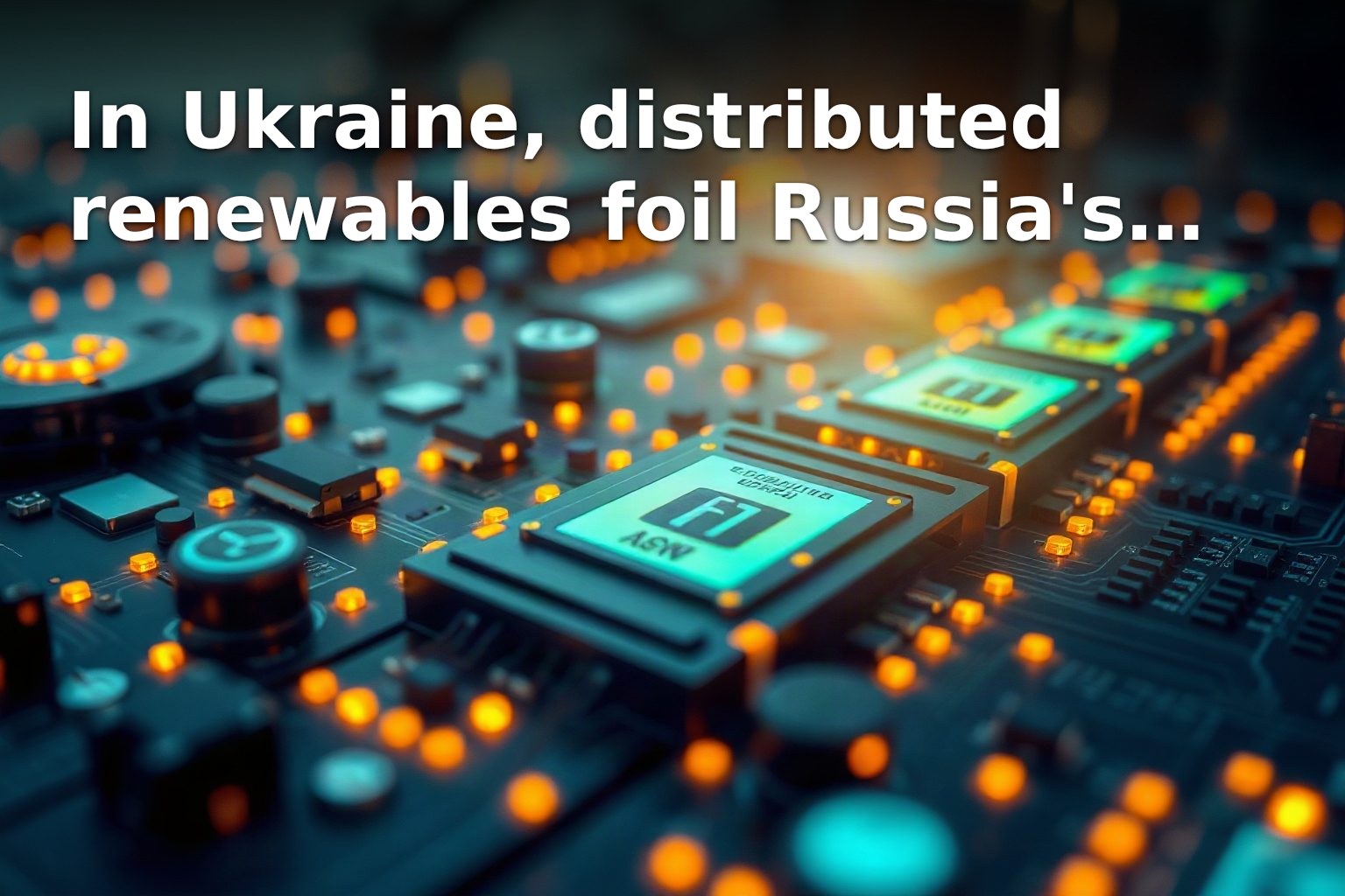 Ukraine's decentralized renewable energy setup is proving harder for Russia to knock…