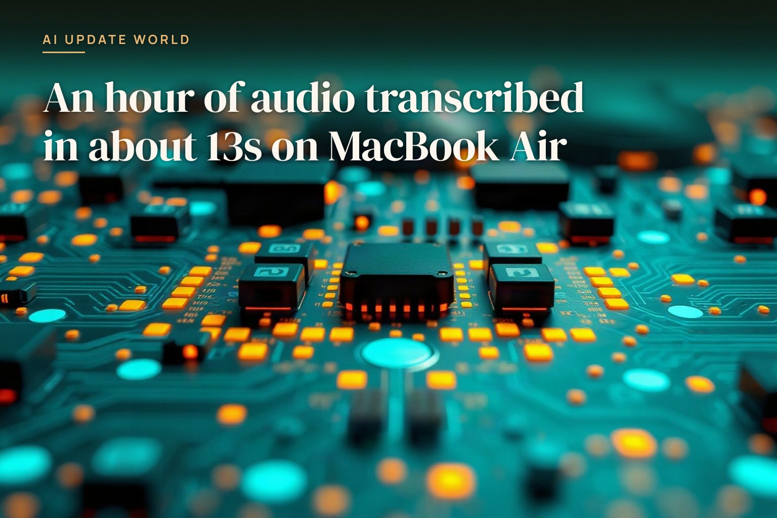 Transcribing an hour of audio in 13 seconds on a MacBook Air is surfacing as a speed…