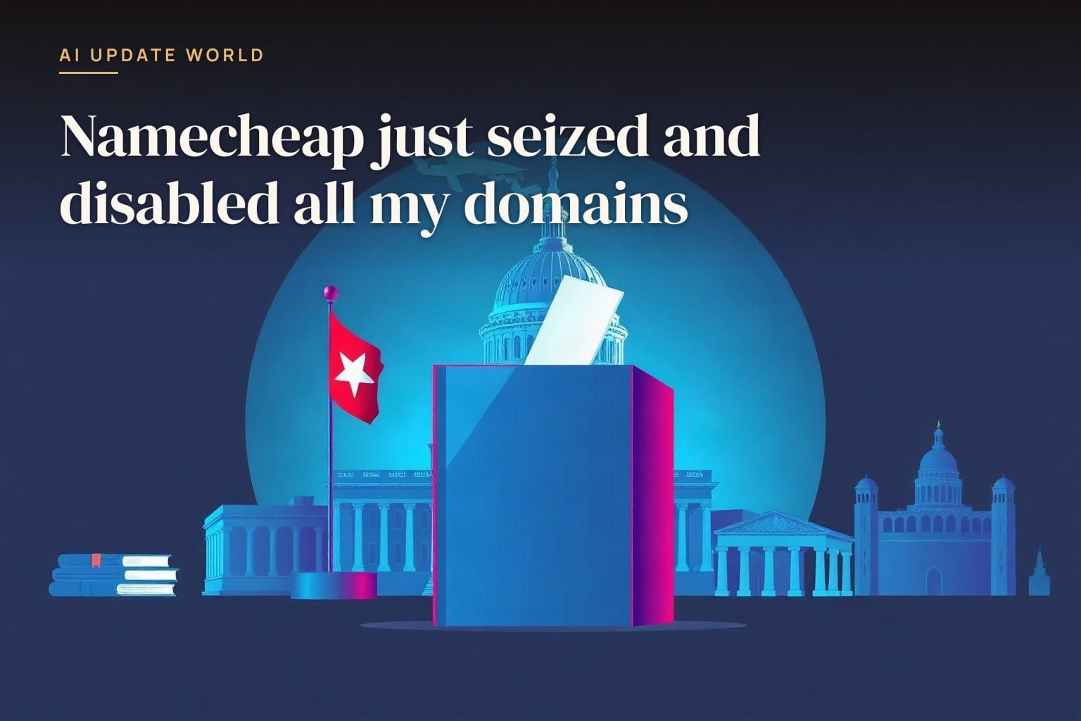 A user is reporting that Namecheap seized and disabled all their domains without warning