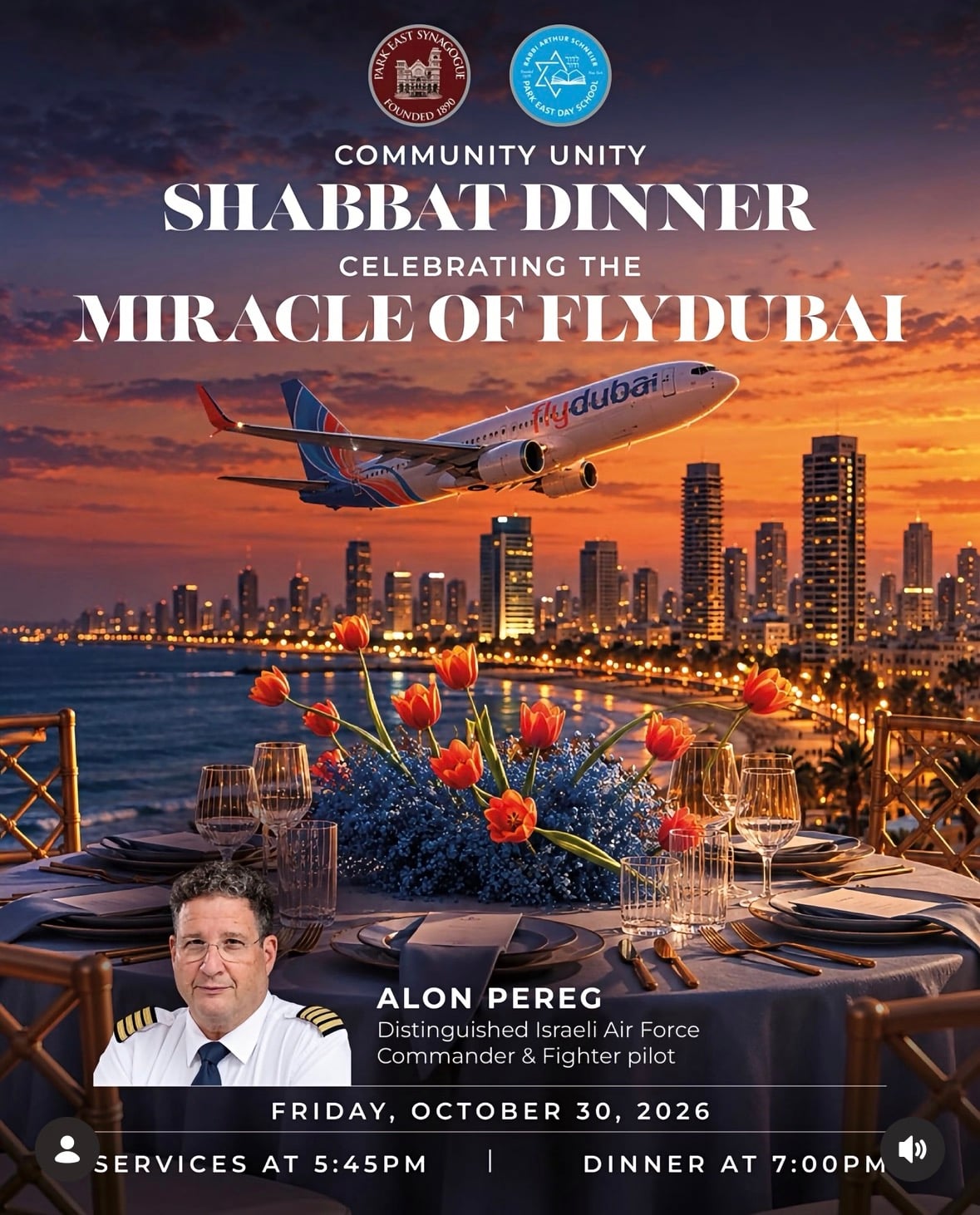 Community Unity Shabbat Dinner | Celebrating the Miracle of FlyDubai | YESODI