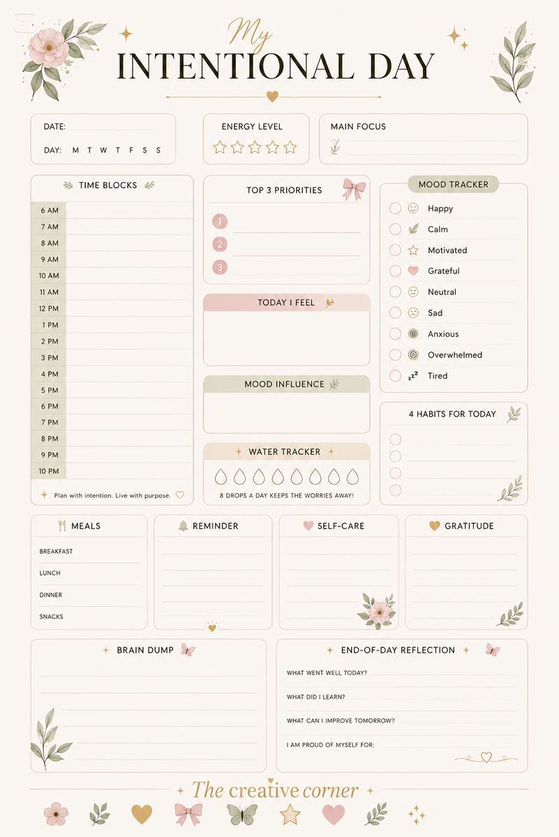 My Intentional Day Planner · A beautifully designed… | Ms.Eve on YESODI